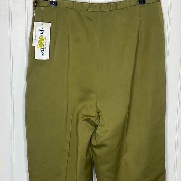 Pendleton NWT Green Silk Cotton Crop Slacks Size 14 - Picture 6 of 12